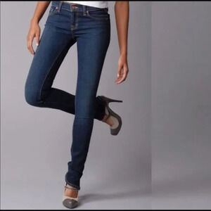 J Brand Pencil Leg Skinny Jeans In Pure Blue Low Rise Distressed Denim Size 26